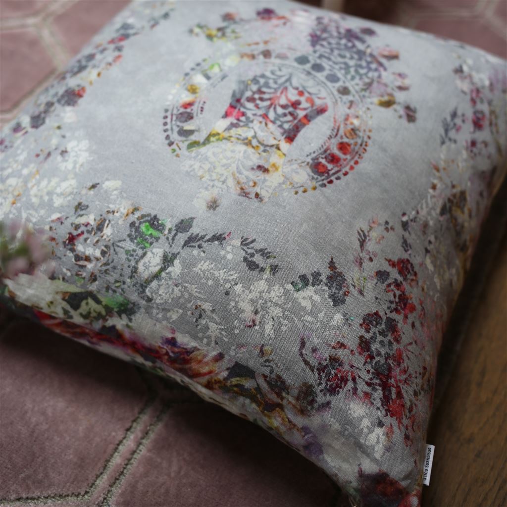 Osaria Damask Cushion By Designers Guild In Dove Grey